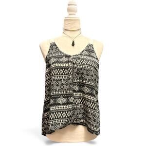 Oboe Women’s BOHO Western Tunic Strappy Blouse Small